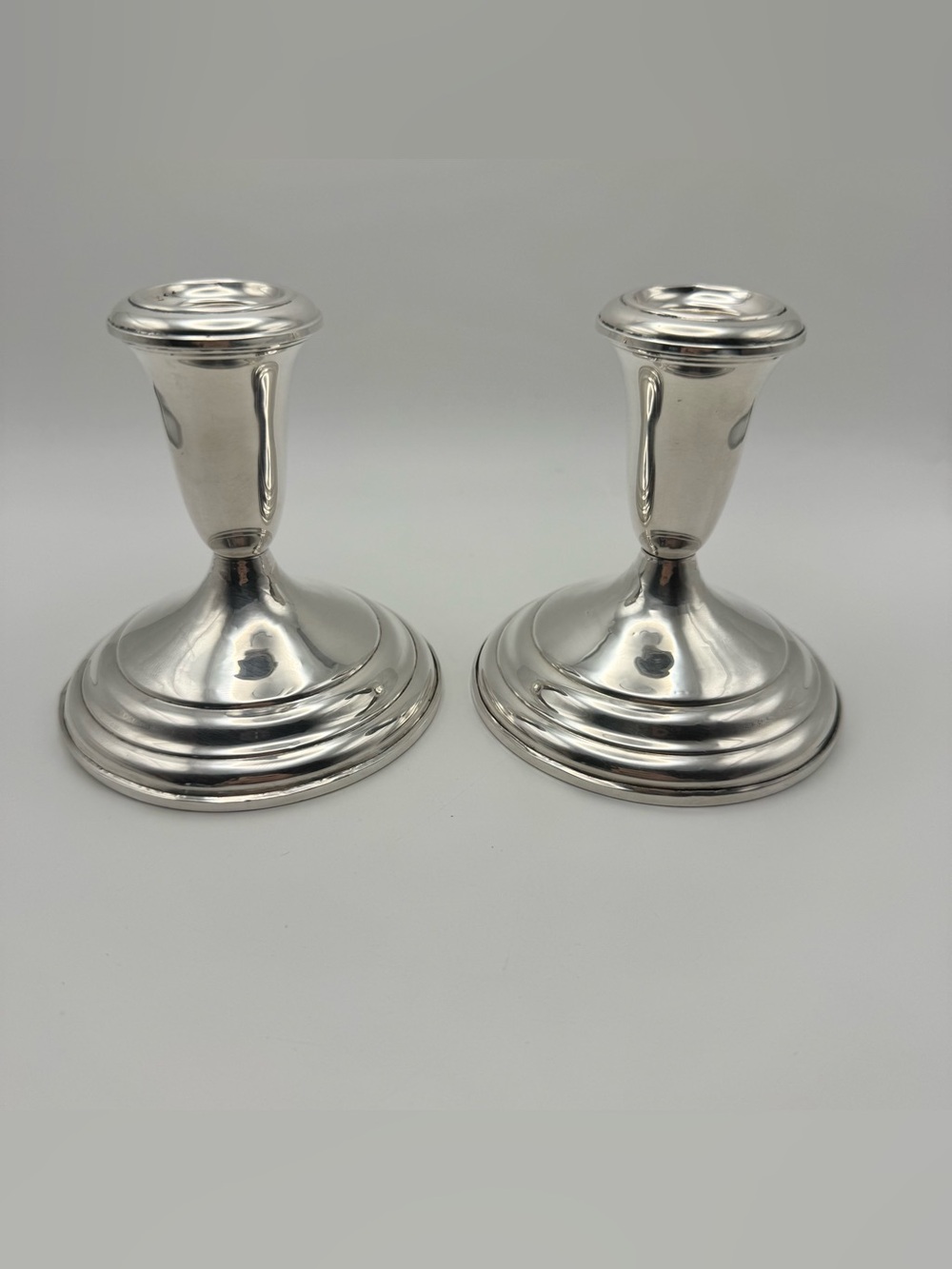 Towle Sterling Silver 925 Pair Weighted & Reinforced Candlesticks